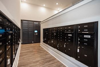 Indoor mail room with amazon hub